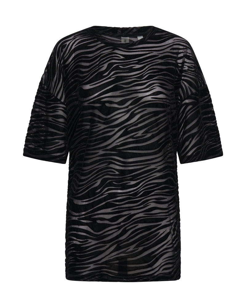 See-through t-shirt with animal print