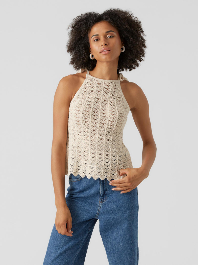 Αμάνικη crochet μπλούζα