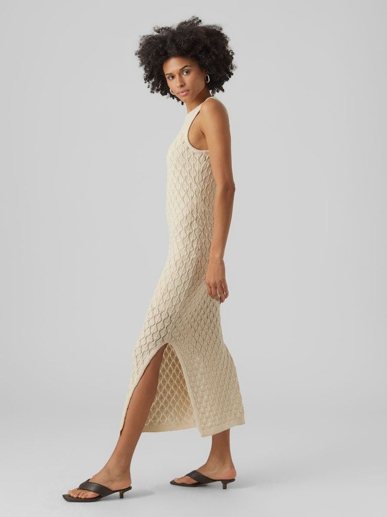 Maxi crochet φόρεμα με σκίσιμο