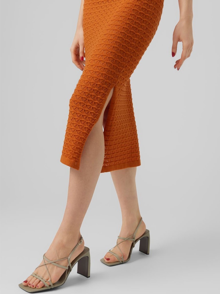 Midi crochet φόρεμα με σκίσιμο