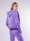 Velvet zipped hoodie