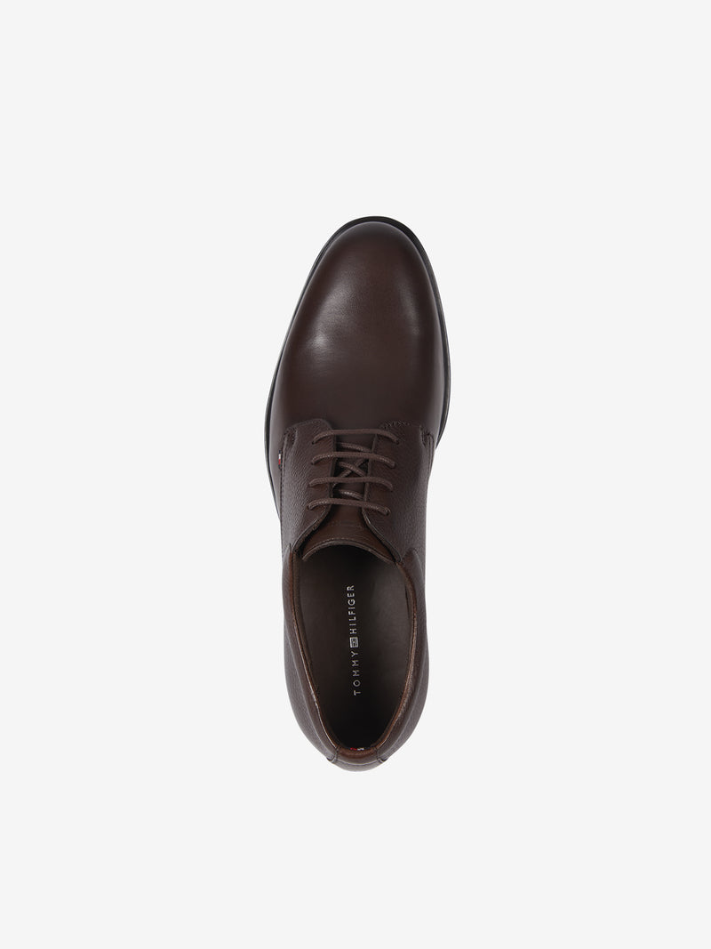 Leather lace-up derby shoes