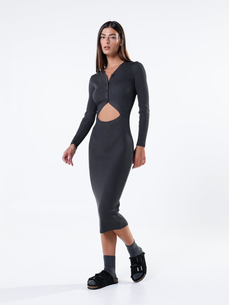 Knitted cut out midi dress