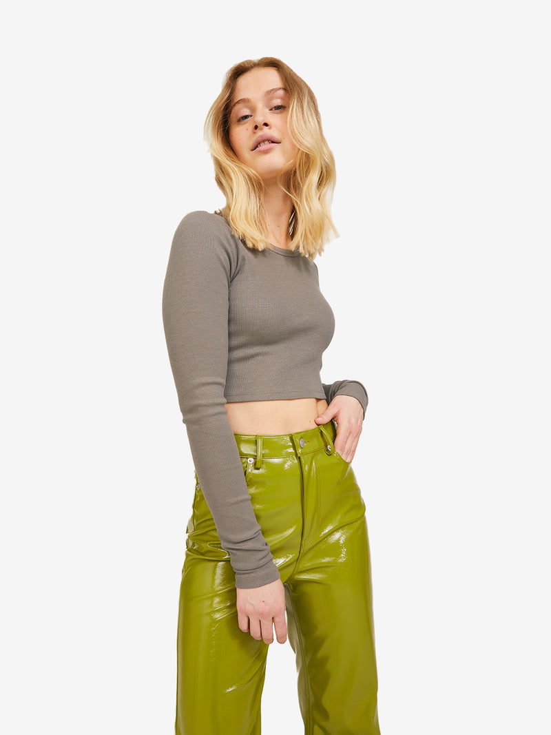 Cropped long-sleeved top