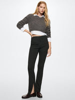 Tailored pants with side-slit