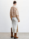 Striped knitted cardigan