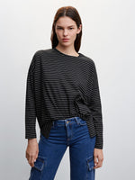 Sriped long-sleeved top