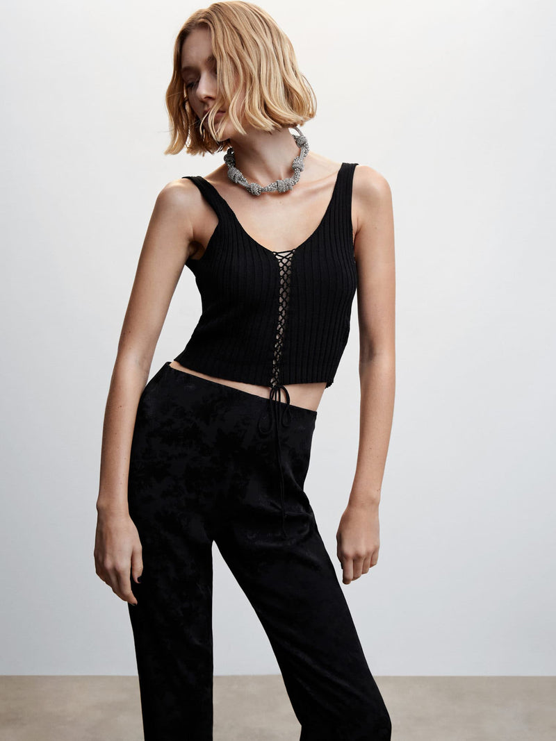 Sleeveless top with knot detail