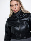 Bomber jacket with leather 