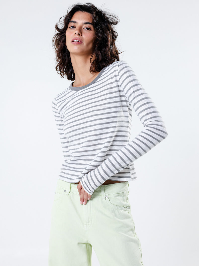 Stripped long sleeve top