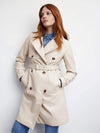 Trench coat with leather effect