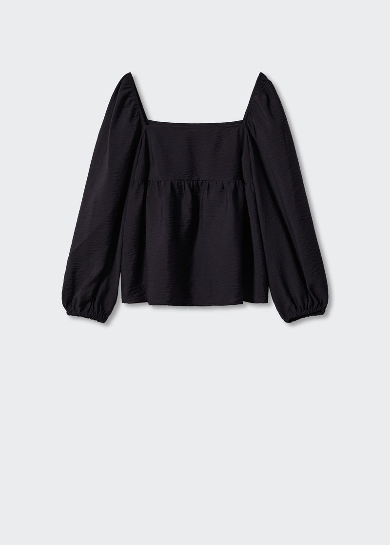 Top with puffy long  sleeves