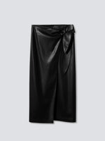 Skirt with leather effect